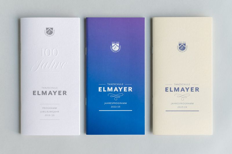 3 Jahresprogramme der Tanzschule Elmayer, 2019, 2022 und 2023